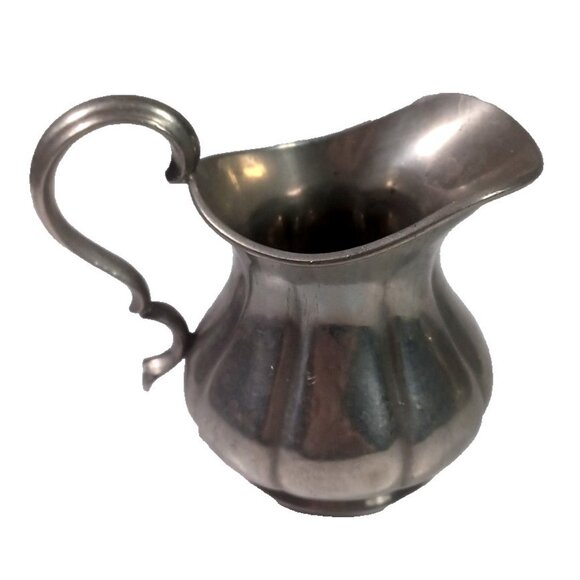 Antique Sheffield Pewter Pumpkin Melon Shape Teapot Cream Sugar Set By James Dix - Picture 13 of 15